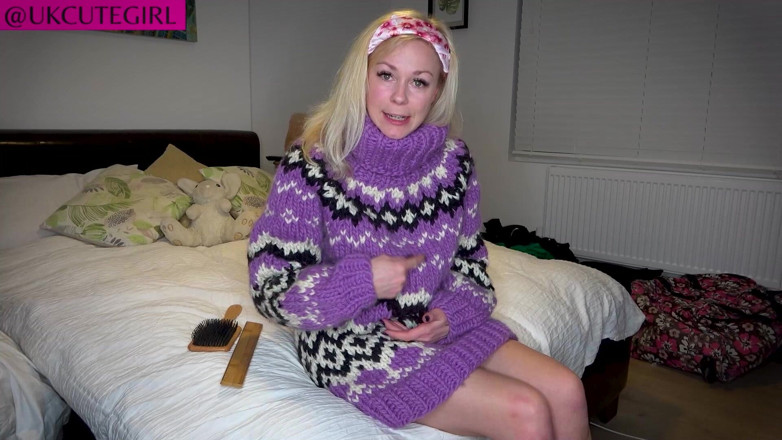 UKCuteGirl Lucy Lauren: Wolly Jumper-discipline: otk pov billenkoek &amp; gescholden