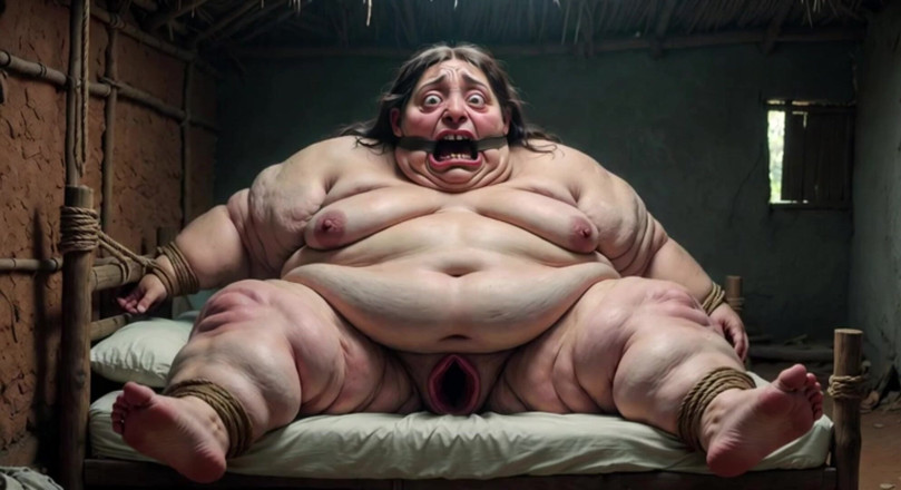 Anime Hentai: Desperate SSBBW in Rope Bondage - Dripping Fat Wide Pussy