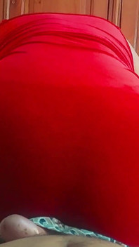 POV: I Lifted My Red Dress and Squeezed All the Milk Out of Her by Grinding My Ass Against Her Cock