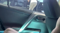 Dickflash Cum on Her Face on Parking Lot After Flashing Blowjob