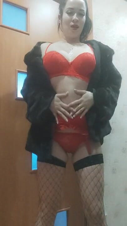 SexyAlbinaKiss: Nice striptease in a fur coat