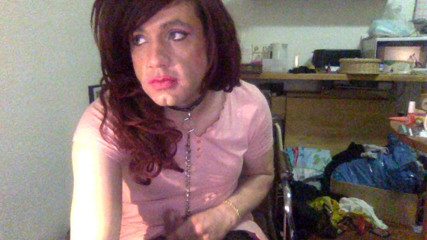 Horny TS: Self suck sissy