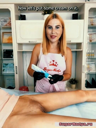 SugarNadya: Profunda área depilação para uma puta magra muito suculenta