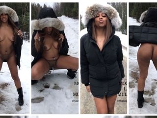 Mocha La Mulata: Caroneira nua fazendo xixi na neve - MochaLaMulata