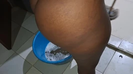 Washing Her Pussy Well so Her Cuckold Husband Doesn't Discover That She Was Fucked Badly