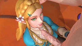 Putri zelda si cewek legendaris lagi asik nyepong kontol