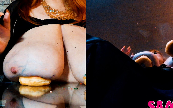 Samantha 38G: Samantha 38g zerquetscht donut