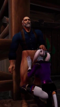Draenei mädchen gibt einem alten mann einen tiefen blowjob | Warcraft-parodie