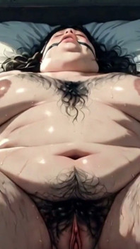Massive sSBBW geknebelt auf dem bett - erschreckt &extrem nasse behaarte muschi