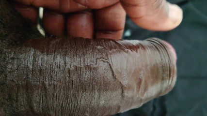 Jamdown26: Solo masturbation, jerking off, cum close up in black panty,...
