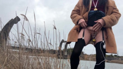 Self-training No. 80: Riverside Walk with Exposed Pussy and Asshole - Part 1