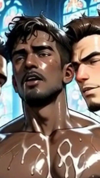 Linia żonatych mężczyzn rucha moją dupę w tej szalonej orgii. Animacja Yaoi Hentai