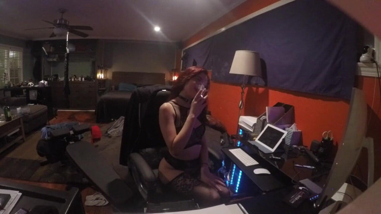 Sabina Rouge: Watching on Sabina smoking