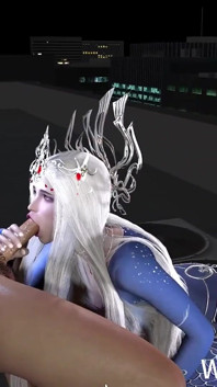 La modella di cosplay carina magra 3d fa sesso hardcore con un grosso cazzo