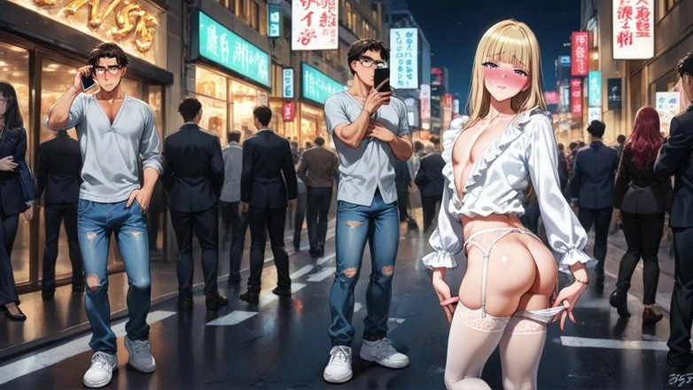 Real story futanari JOI: 東京の路上や路地でセックスされるドイツのシシー。変態耽美アニメーション。