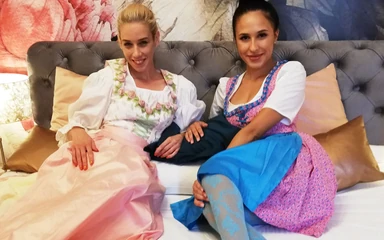 Alpgirls: Slow Sensual Threesome Blowjob with Fully Clothed Oktoberfestgirls