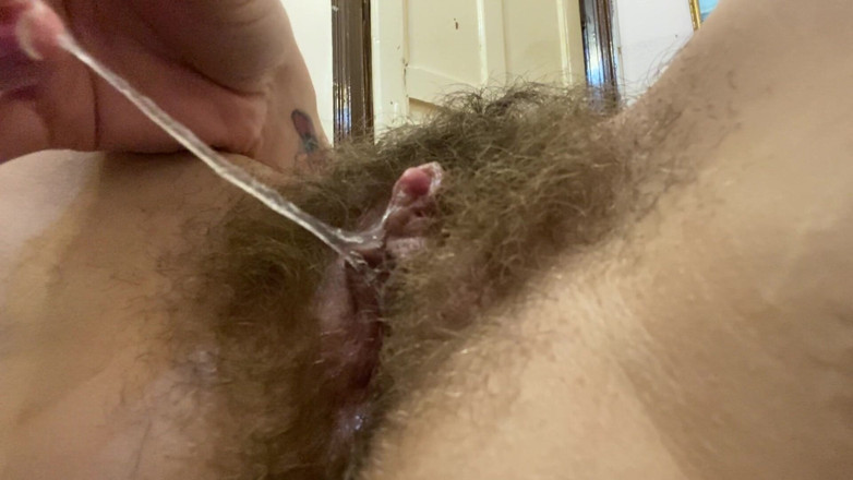 Cuteblonde666: Big clit rubbing orgasm close up hairy pussy amateur hairy...