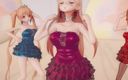 Mmd anime girls: Tarian seksi gadis anime mmd r-18 (klip 36)