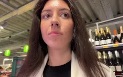 Wife Goes to Supermarket with Cum on Her Face From Lover - Cumwalk