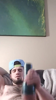 Great Front and Center Facing View Cumming All Over My Hand with the Help of Mrs. Pocket Pussy