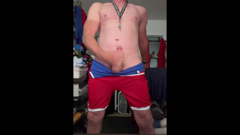 JockDad87: Jockdad87은 레슬링 슈트에 사정을 합니다.