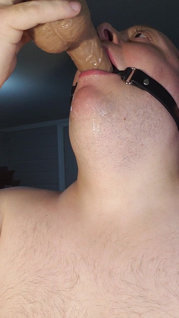 Charlieboy69: Грязная глубокая глотка 7-дюймовый дилдо с кляпом в рот