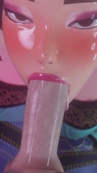 [kpop Demon Hunters] Zoey Sloppy Blowjob 3D Animation