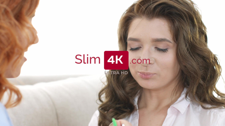 Slim4K: Redhead and Brunette with Small Tits Enjoying Hardcore Banging in...
