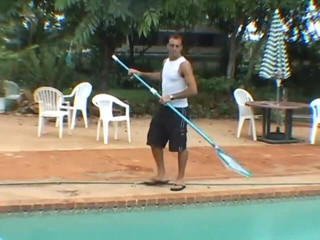 Tight little babes: Horny cheating wife gets filmed naked in the pool