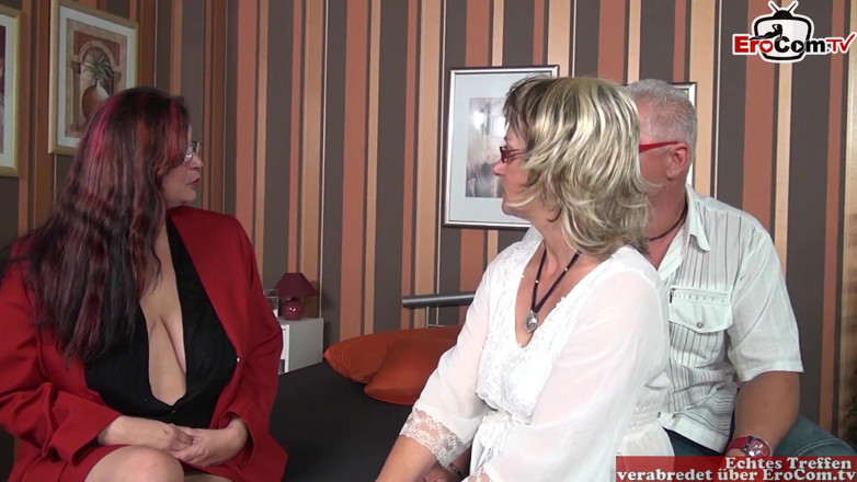 EroCom: Mature chubby German housewives with glasses and saggy tits share...