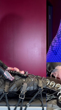 Leren gezicht zittend in bondage ft meesteres Lunatika Maz Morbid