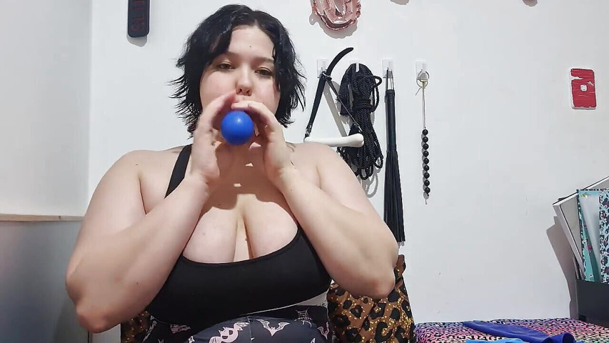Blowing up Huge Blue Balloon (Dramatic dumpster fire)