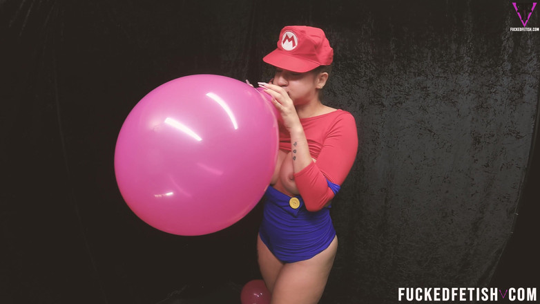 Fucked fetish: B2p Mario Bros cosplay bóng bay màu đỏ pop giày cao...