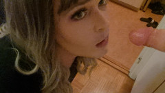 Slutty Trans Girl Loves Deepthroating Her Toy. Tezzie Luv thumbnail