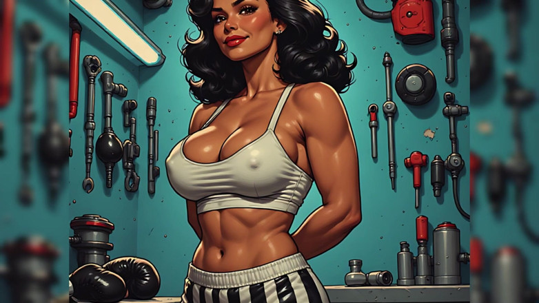 AI Porn: Sexy mulheres boxeadoras arte