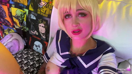 Flame Jade: Himiko toga pissing, deepthroat and anal and pussy masturbation to...