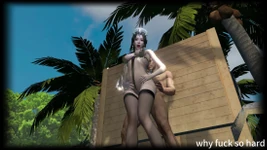 3D Hete Rijpe MILF Draagt Sexy Lingerie Vreemdgaan Met Grote Lul Op Het Strand