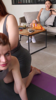 First Time in a Double Fuck! Two Sugar Daddies Fuck a Fitness Girl Hard in a Sex Hostel!