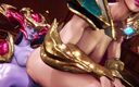 Futa Fantasy 3D: Lol Shyvana, futanari en 3D, baise Fiora par la bouche et...