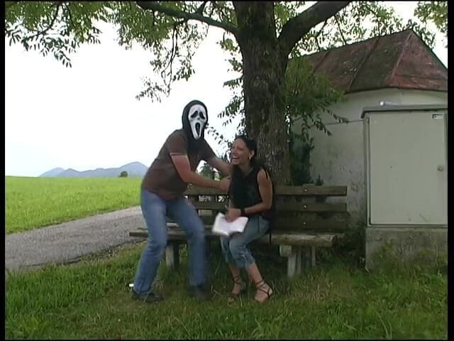 German Fuck Movie: Horny outdoor fucked by the mask man