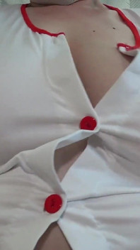 Gorgeous Big Boobs of a Nurse in Front of My Eyes Close-up. Old MILF Saggy Tits.