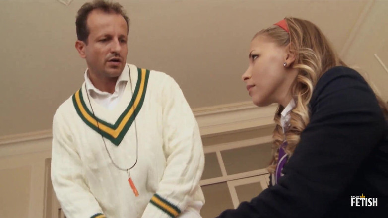 Family Role Playing: Blonde college girl gets her cunt drilled by horny gym...