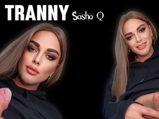 Sasha Q: Tranny Babe masturbuje się do orgazmu