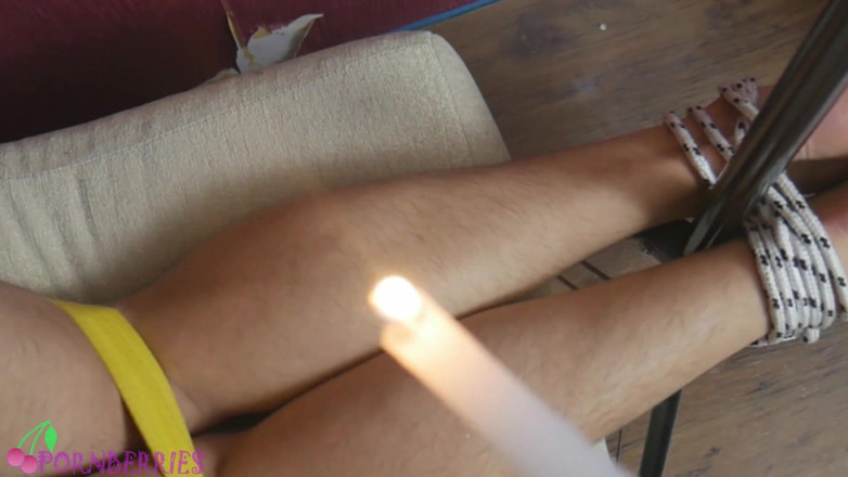 Ethan Alex: Smooth twink BDSM session with candle wax