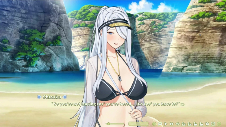 NSFWOtaku: Gioco hentai - clover estivo - Spiaggia Hentai - la bellezza dai capelli...