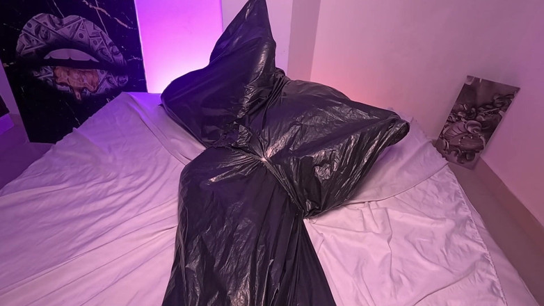 Rollerpublic: Girl in Garbage Bag Plays with Her Breath