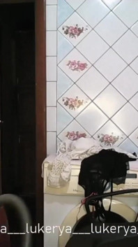 Hot Aged Housewife Erotically Cleans the Kitchen with a Vacuum Cleaner