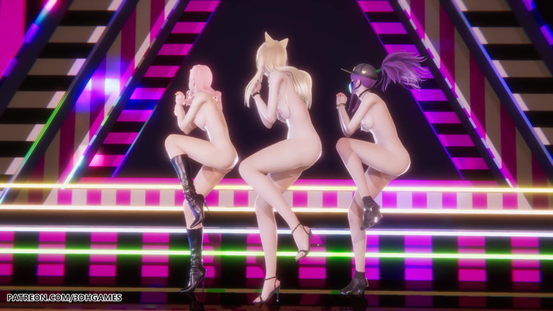 3D-Hentai Games: Mmd Babymonster - Mari Bat! Ahri, Evelynn Dan Akali Menari Bogel...