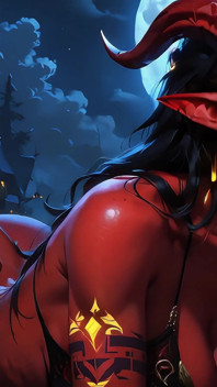 Red Demon Babe Who Loves to Fuck Visits Man at Night (ai Generated)
