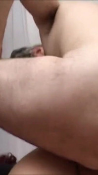 Big ass pigtail brunette sprayed in her mouth after sex